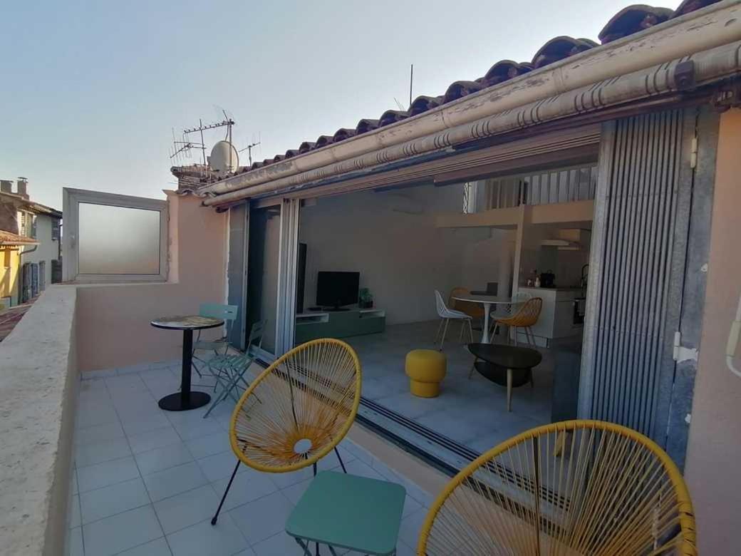 Charmant appartement terrasse sur les toits Grasse Extérieur photo
